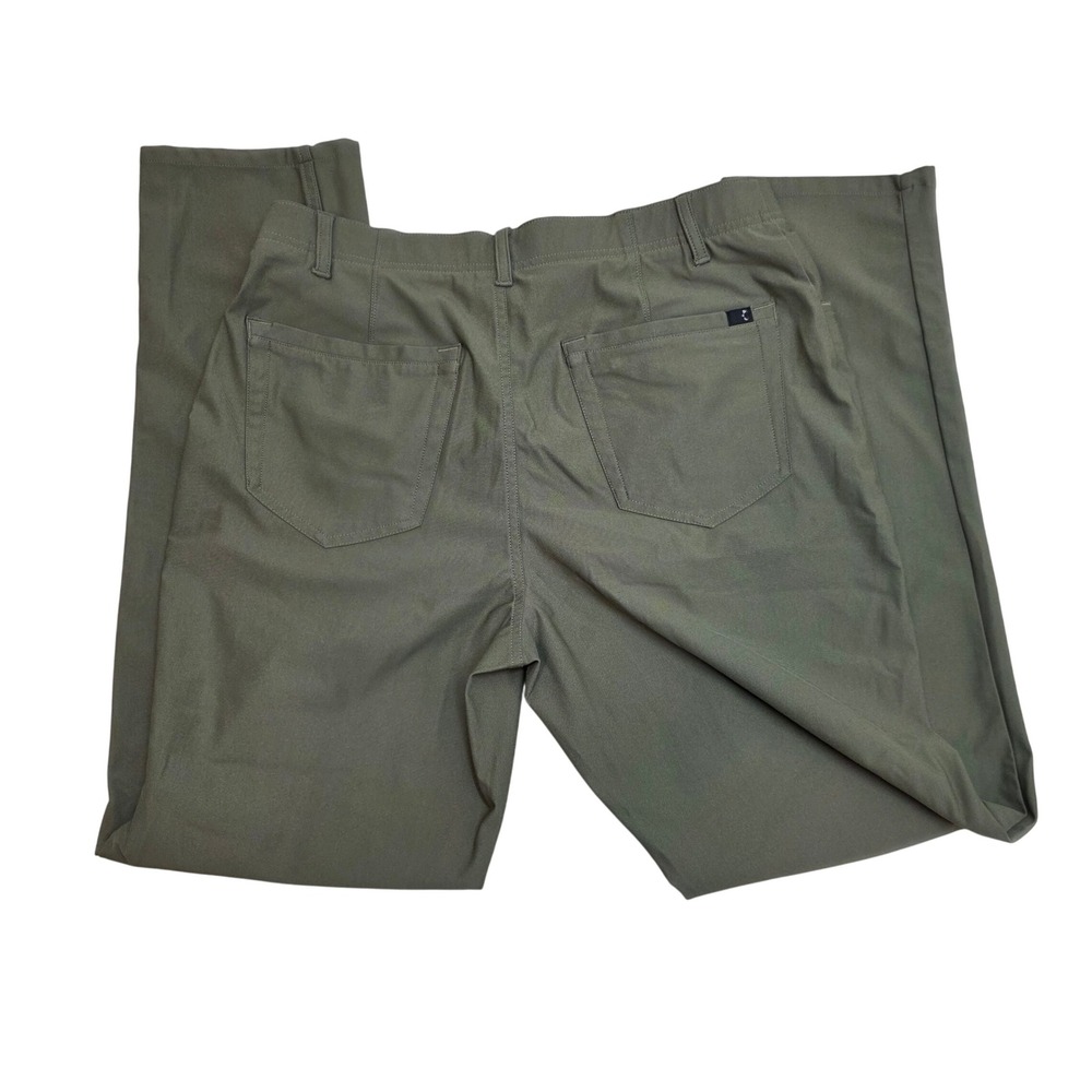 Under Armour Mens Olive Green Performance Chino Pants 32/32 Straight Leg Zipper - Picture 2 of 10
